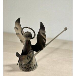 Vintage Praying Angel Candle Snuffer Silver Tone 12 Inch Long
